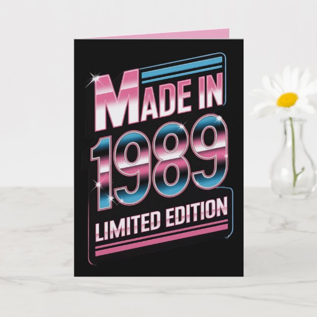 Carte d'anniversaire limitée faite en 1989 (Petite plante)