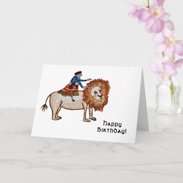 Carte d'anniversaire Lion (Orchidée)