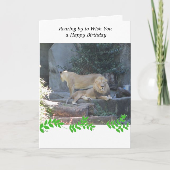 Carte d'anniversaire Lion dans l'antre (Devant)