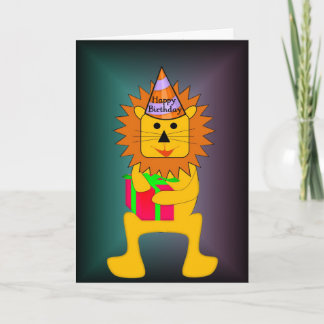 Carte d'anniversaire Lion pour enfants