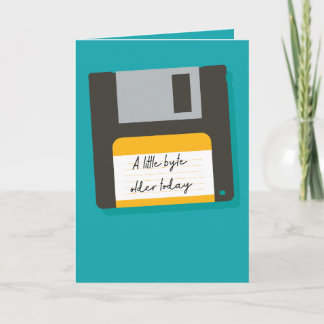 Carte d'anniversaire Little Byte Ancienne disquett