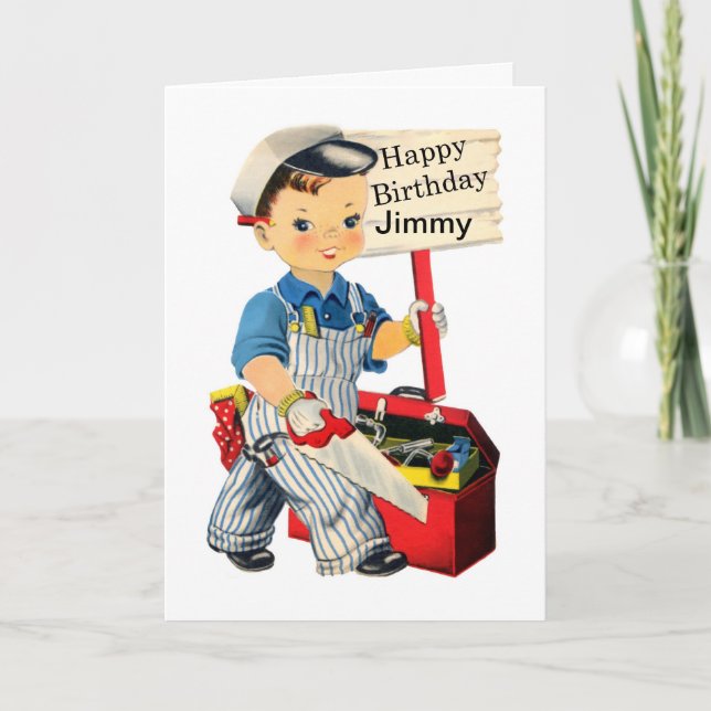 Carte d'anniversaire Little Carpenter Personnalise (Devant)