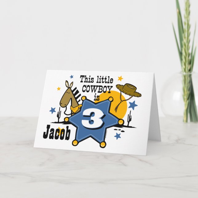 Carte d'anniversaire Little Cowboy 3e (Devant)
