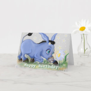 Carte d'anniversaire Little Donkey et Daisy