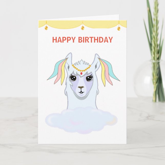 Carte d'anniversaire Llama (Devant)