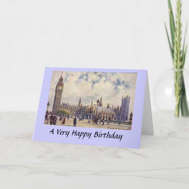 Carte d'anniversaire - Londres, Chambres du Parlem (Devant)
