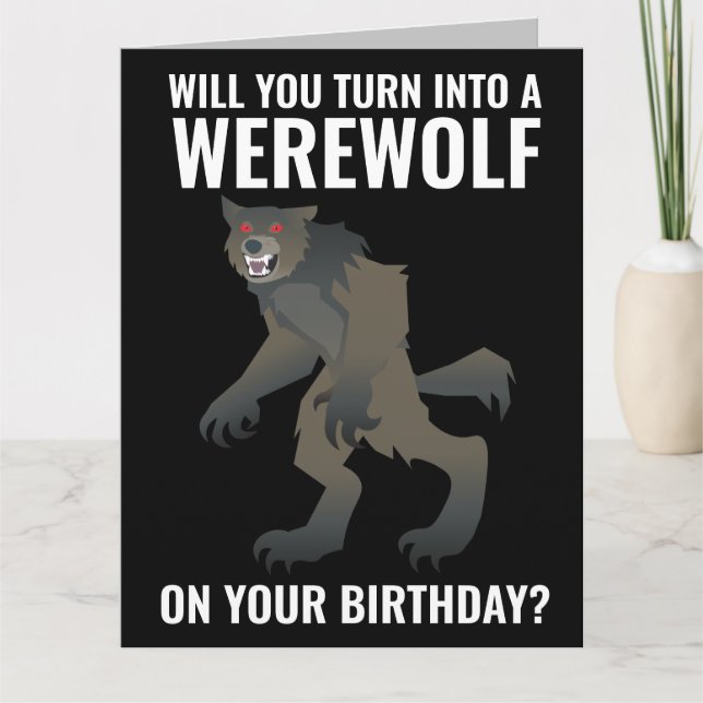 CARTE D'ANNIVERSAIRE LOUP-GAROU DRÔLE CARTES (Devant)