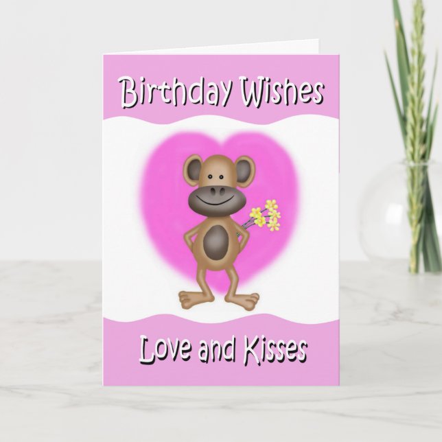 Carte d'anniversaire Love and Kisses (Devant)