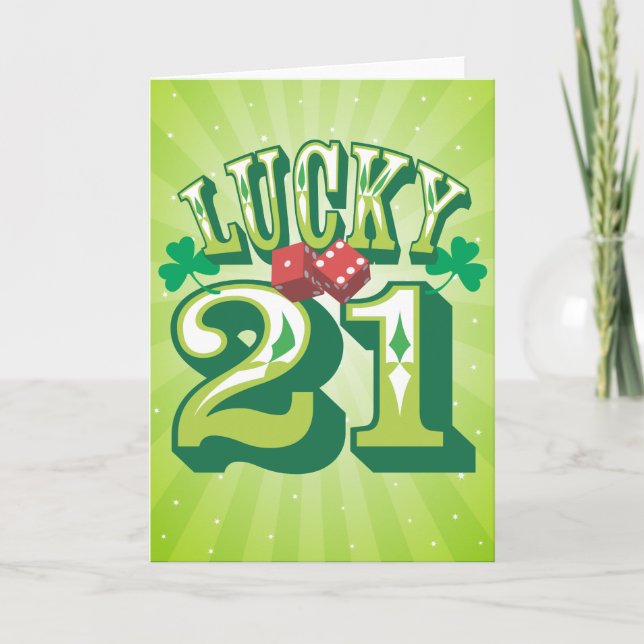 Carte d'anniversaire Lucky 21 (Devant)