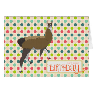Carte d'anniversaire Lucky Llama