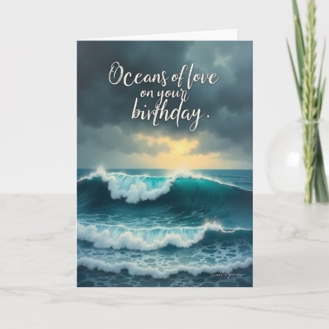 Carte d'anniversaire Lumière Dorée (Devant)