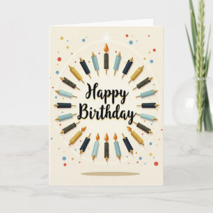 Carte d'anniversaire luminaire élégante