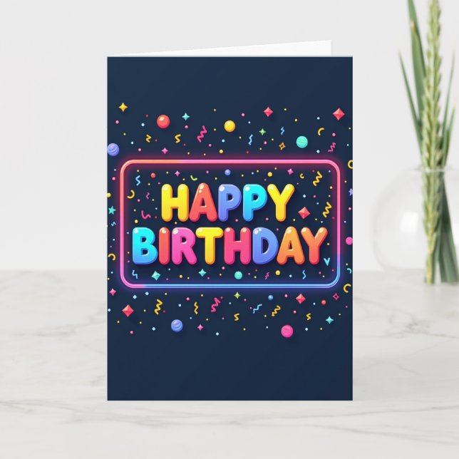 Carte d'anniversaire lumineuse (Devant)