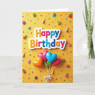 Carte d'anniversaire lumineuse avec motif artistiq