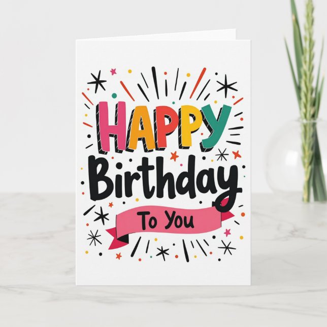 Carte d'anniversaire lumineuse et joyeuse (Devant)