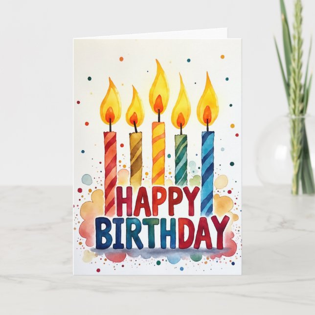 Carte d'anniversaire lumineuse festive (Devant)