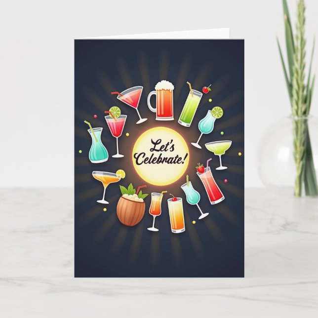 Carte d'anniversaire Lumineuse pour Fête (Devant)