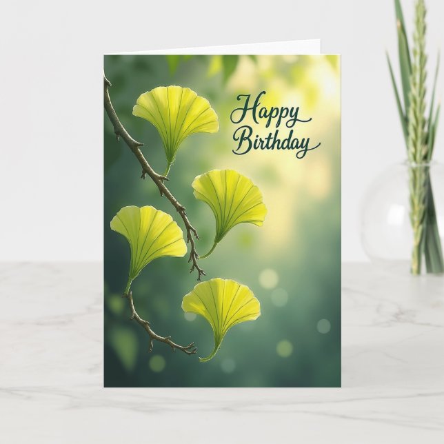 Carte d'anniversaire Luminous Leaf (Devant)