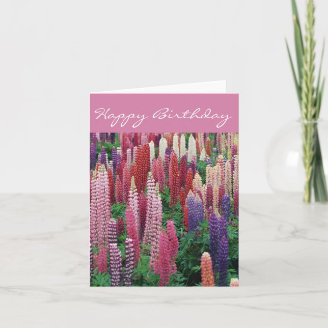 Carte d'anniversaire Lupin Flowers D2 (Devant)