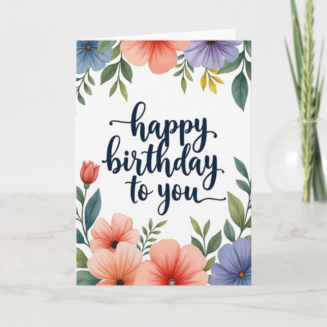 Carte d'anniversaire Lush Blossom (Devant)