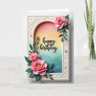 Carte d'anniversaire Luxe Floraison