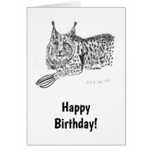 Carte d'anniversaire Lynx