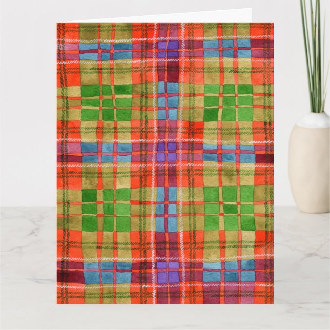 CARTE D'ANNIVERSAIRE MAC RAE TARTAN (Devant)