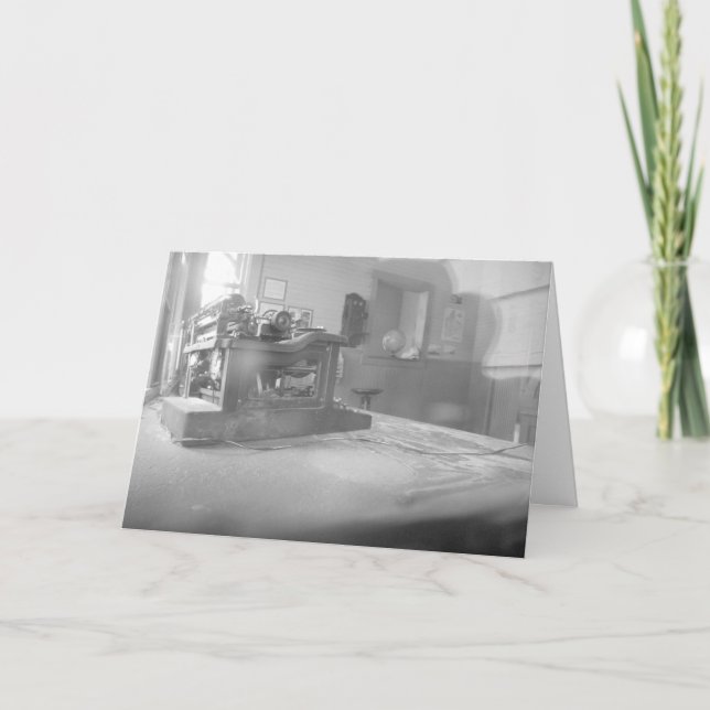 Carte d'anniversaire "Machine à écrire de la gare  (Devant)