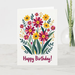 Carte d'anniversaire Magenta Bloom