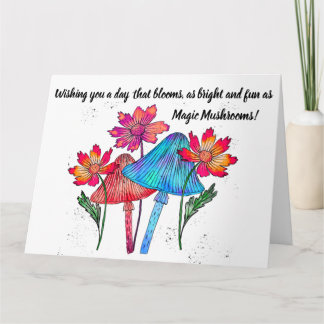 Carte d'anniversaire magique de champignons