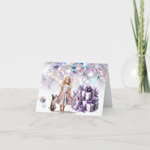 Carte d'anniversaire magique de la petite fille