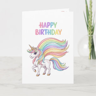 Carte d'anniversaire magique Licorne