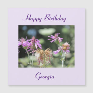 Carte d'anniversaire magnétique aux fleurs sauvage