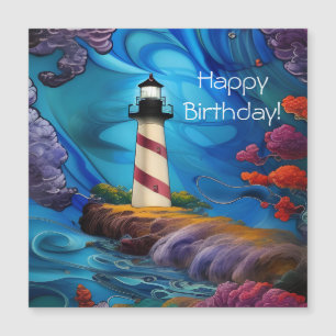 Carte d'anniversaire magnétique de Lighthouse Poin