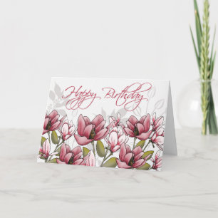 Carte d'anniversaire Magnolia à voix basse