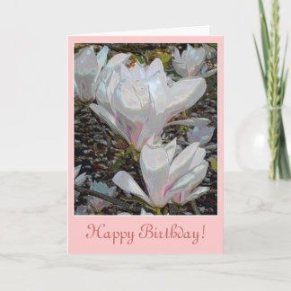 Carte d'anniversaire Magnolia Blossoms Blanc