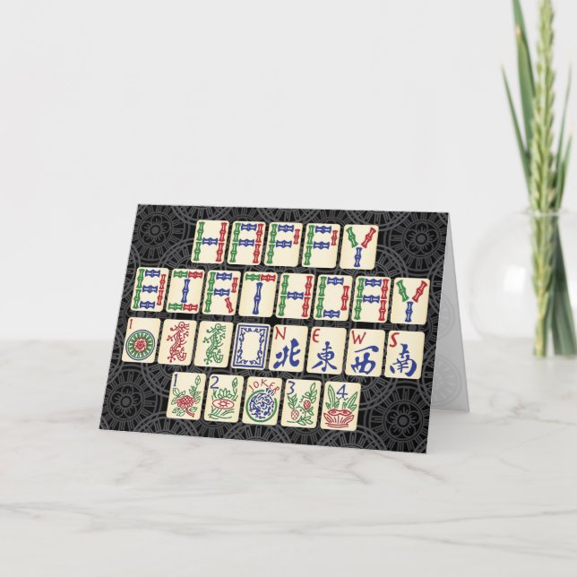 Carte d'anniversaire Mah Jongg (Devant)
