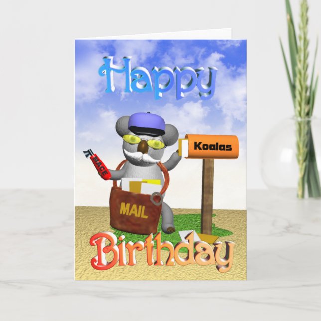 Carte d'anniversaire Mailman Koala (Devant)