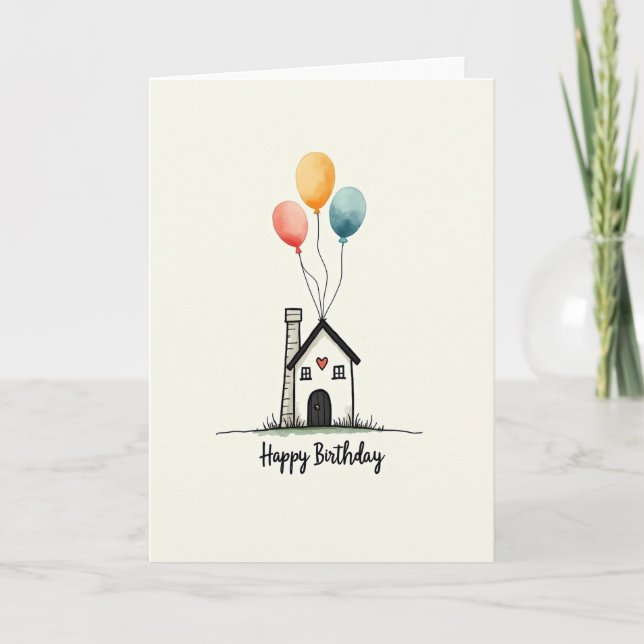 Carte d'anniversaire Maison Cosy (Devant)