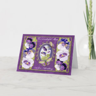 Carte d'anniversaire maman avec papillons et lunet