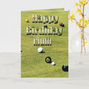 Carte d'anniversaire maman Bowles de pelouse,