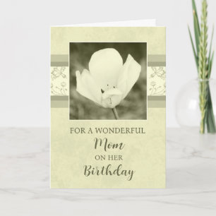 Carte d'anniversaire maman Fleurs Vintage