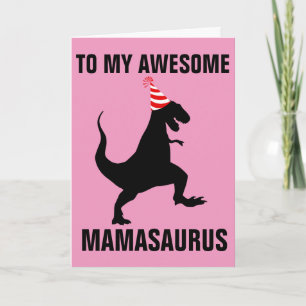 CARTE D'ANNIVERSAIRE MAMASAURUS DINOSAURE