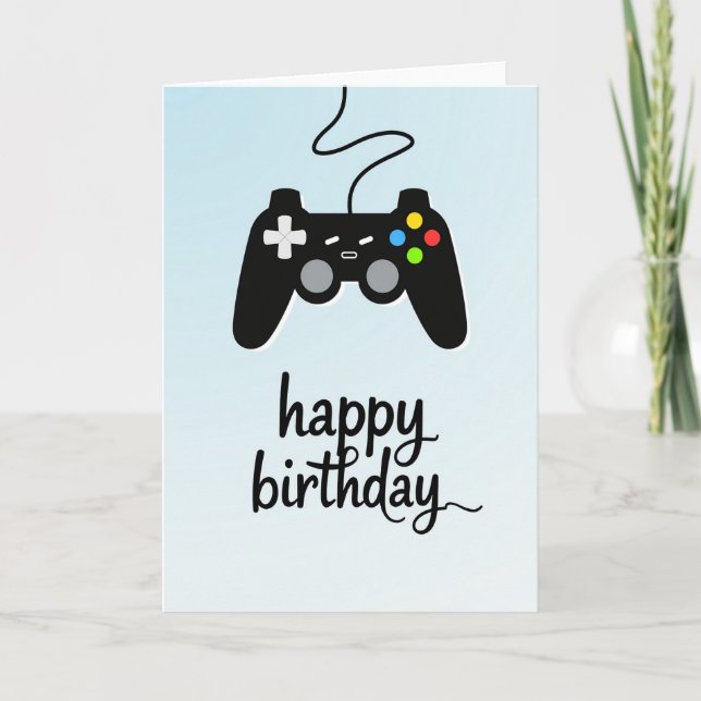 Carte d'anniversaire manette joyeuse (Devant)