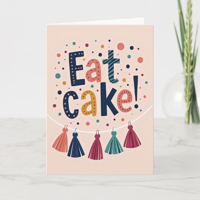 Carte d'anniversaire Manger du gâteau (Devant)
