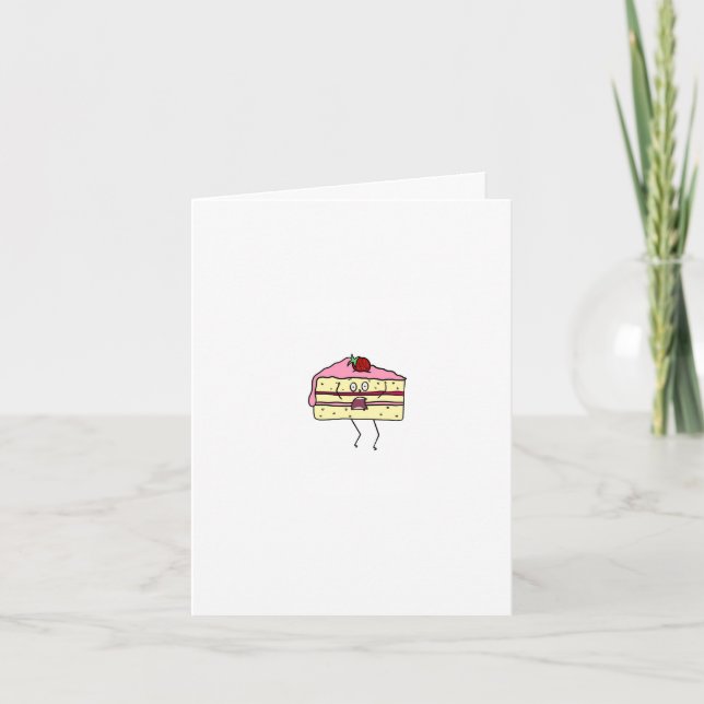 Carte d'anniversaire, manger du gâteau, carte de g (Devant)