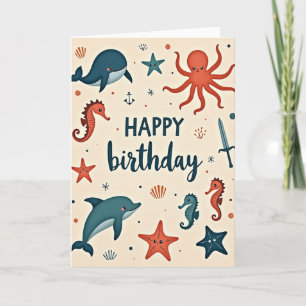 Carte d'anniversaire marine joyeuse