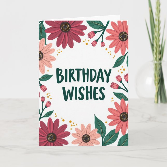 Carte d'anniversaire Maroon Bloom (Devant)