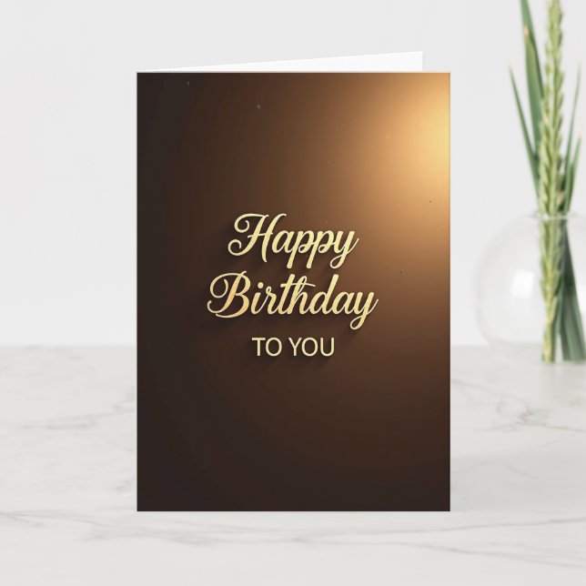 Carte d'anniversaire marron Luxe (Devant)