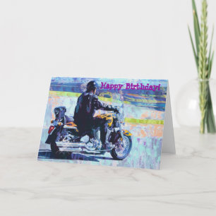 Carte d'anniversaire "Mature" Motorbike Biker